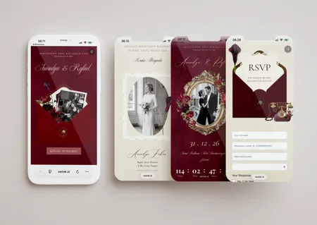our wedding link preset Burgundy Vintage