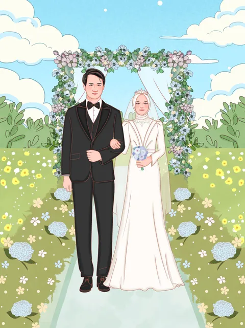 Foto sampul undangan Resti & Riko