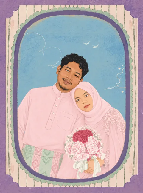 Foto sampul undangan Nur Rahmi & M. Sukri, S. Hut