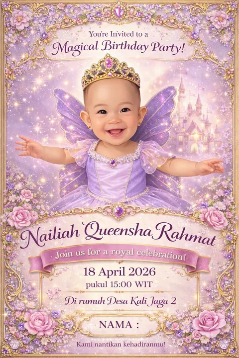 Foto sampul undangan Birthday Nailiah Queensha Rahmat