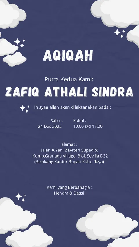 Foto sampul undangan Aqiqah