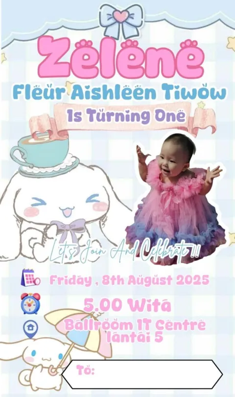 Foto sampul undangan Zelene Is Turning One