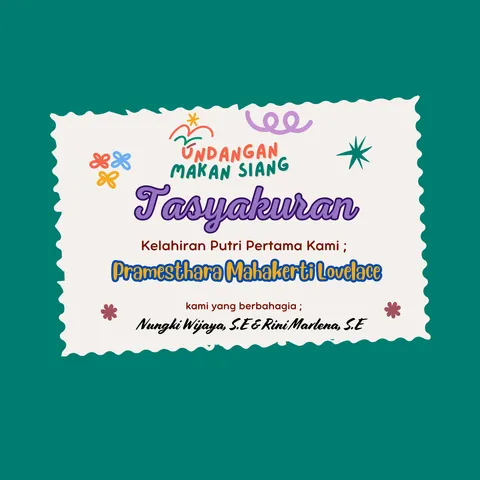 Foto sampul undangan Tasyakuran