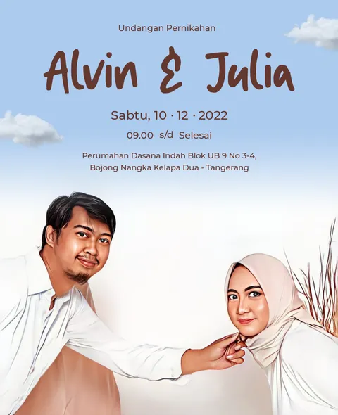 Foto sampul undangan Julia & Alvin