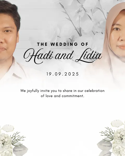 Foto sampul undangan Lidia & Hadi