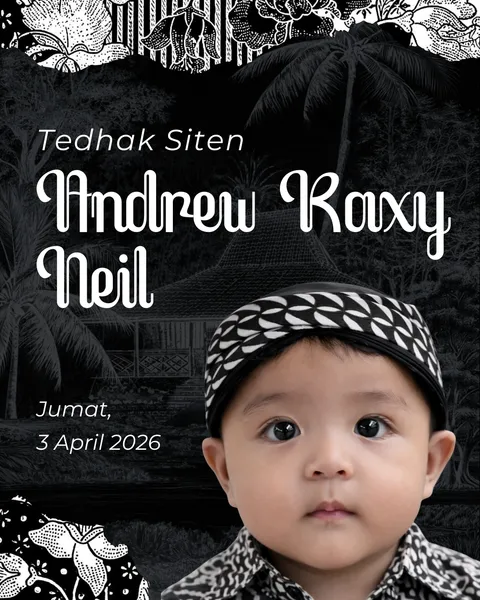 Foto sampul undangan Tedhak Siten Andrew