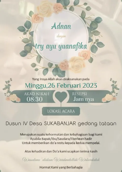 Foto sampul undangan Fika & Anan