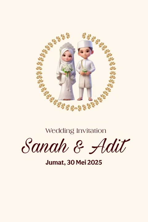Foto sampul undangan Adit & Sanah