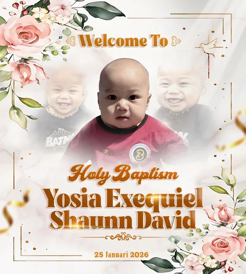 Foto sampul undangan Yosia Exequiel Shaunn David/Holly Baptism