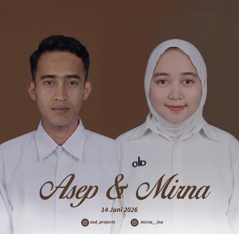 Foto sampul undangan Mirna & Asep