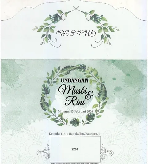 Foto sampul undangan Rini & Musbi