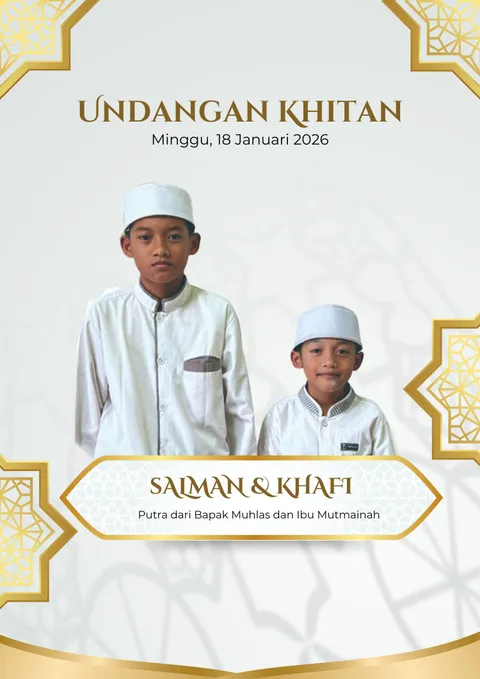 Foto sampul undangan Khitan Salman & Kafi