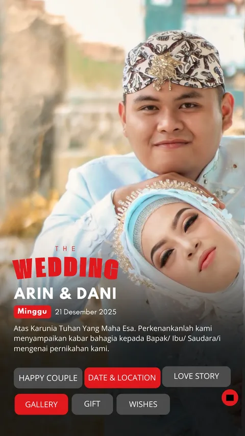 Foto sampul undangan Dani & Ariyanti