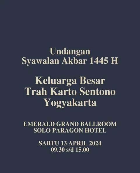 Foto sampul undangan Syawalan Akbar Trah Karto Sentono