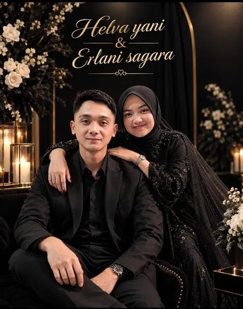Foto sampul undangan Helva & Erlani