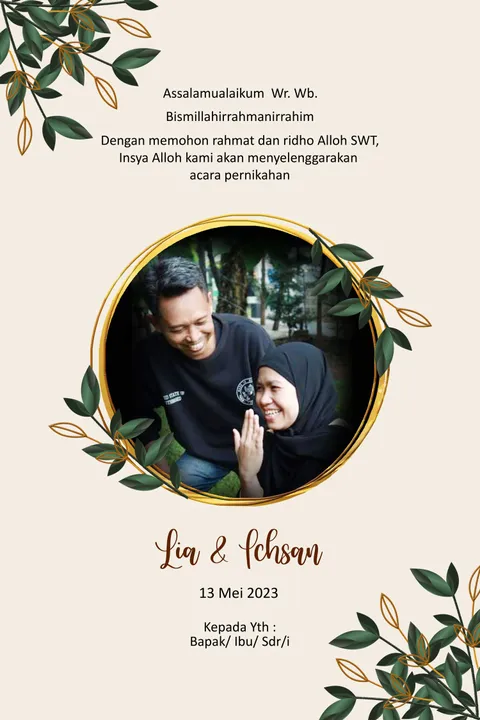Foto sampul undangan Ichsan & Lia