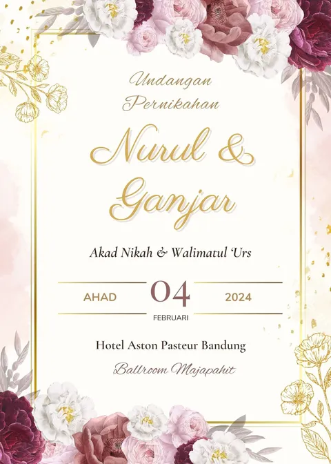 Foto sampul undangan Ganjar & Nurul