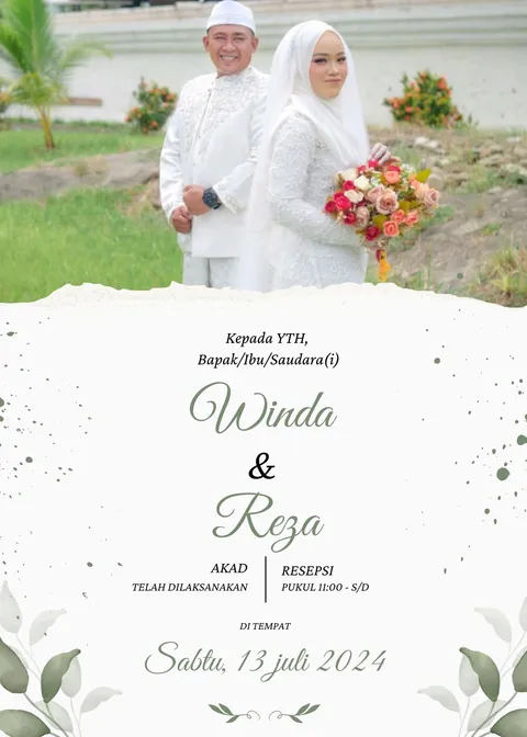 Foto sampul undangan Reza & Winda