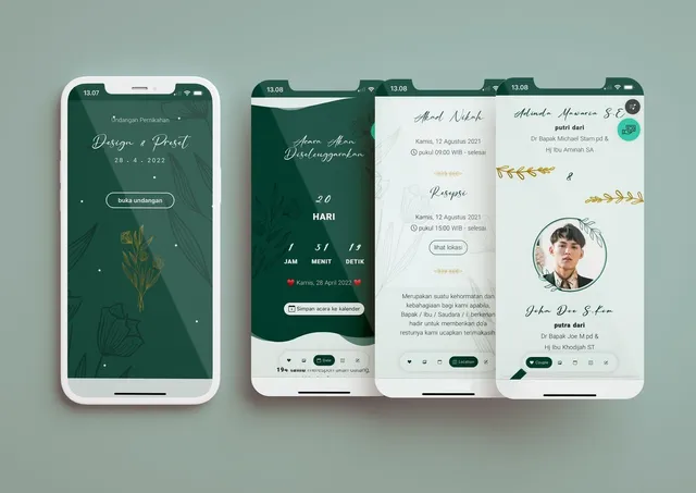 Desain undangan Beautifull Green