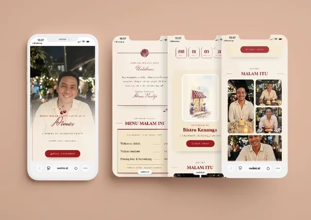 Desain undangan Makan Malam Ceri
