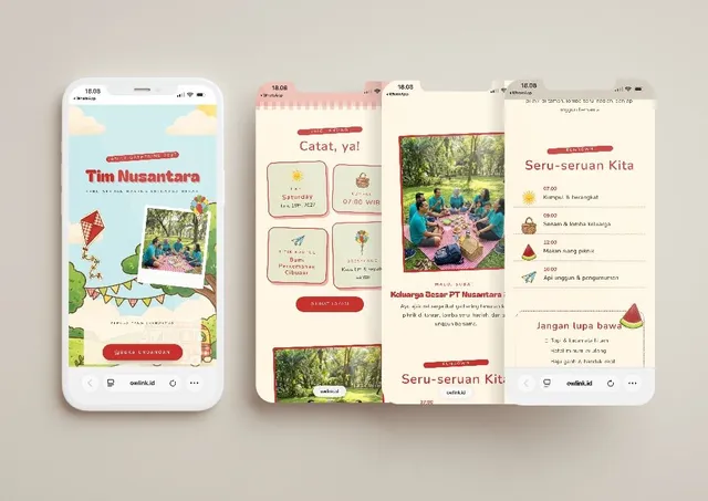 Desain undangan Piknik Kotak-Kotak