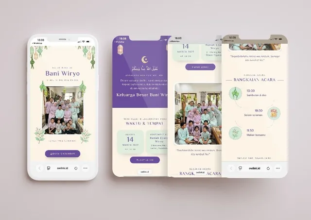 Desain undangan Lebaran Pastel