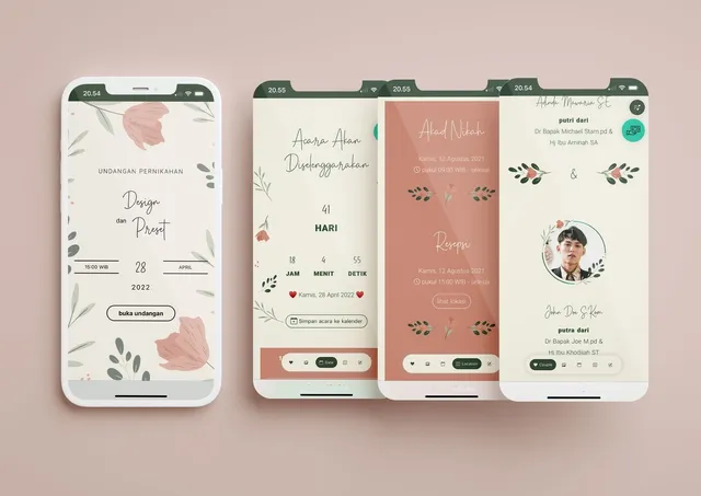 Desain undangan Vintage flowers