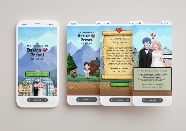 Desain undangan Pixel Game World