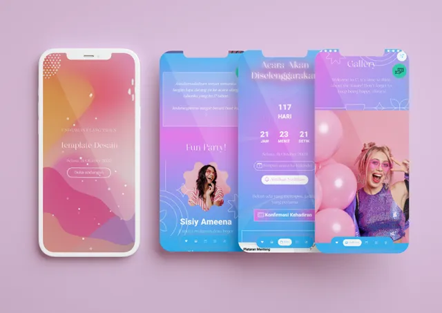 Desain undangan Colorful minimalist