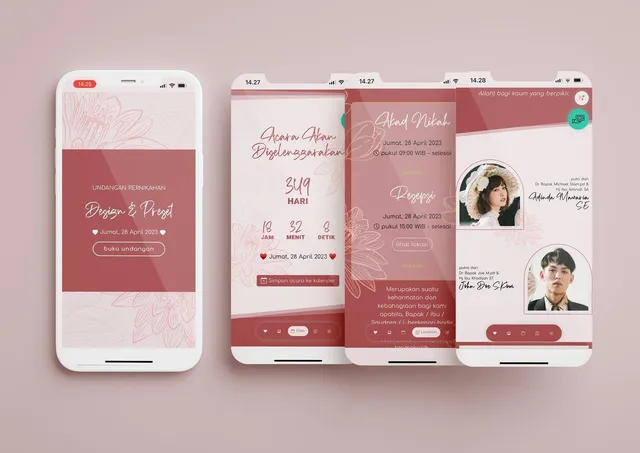 Desain undangan Lotus In Red